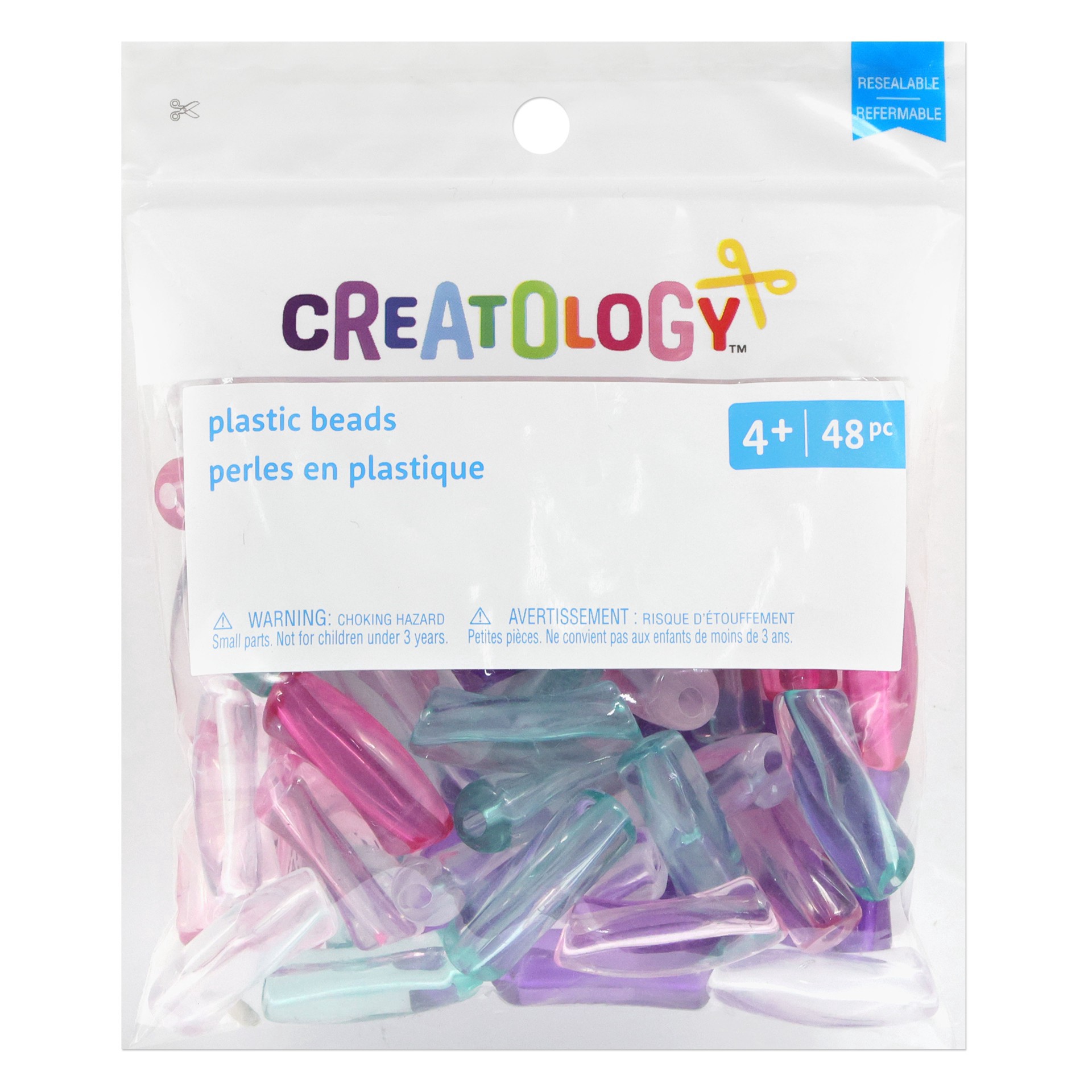 slide 2 of 3, Transparent Plastic Tube Beads, 48ct. By Creatology, 48 ct