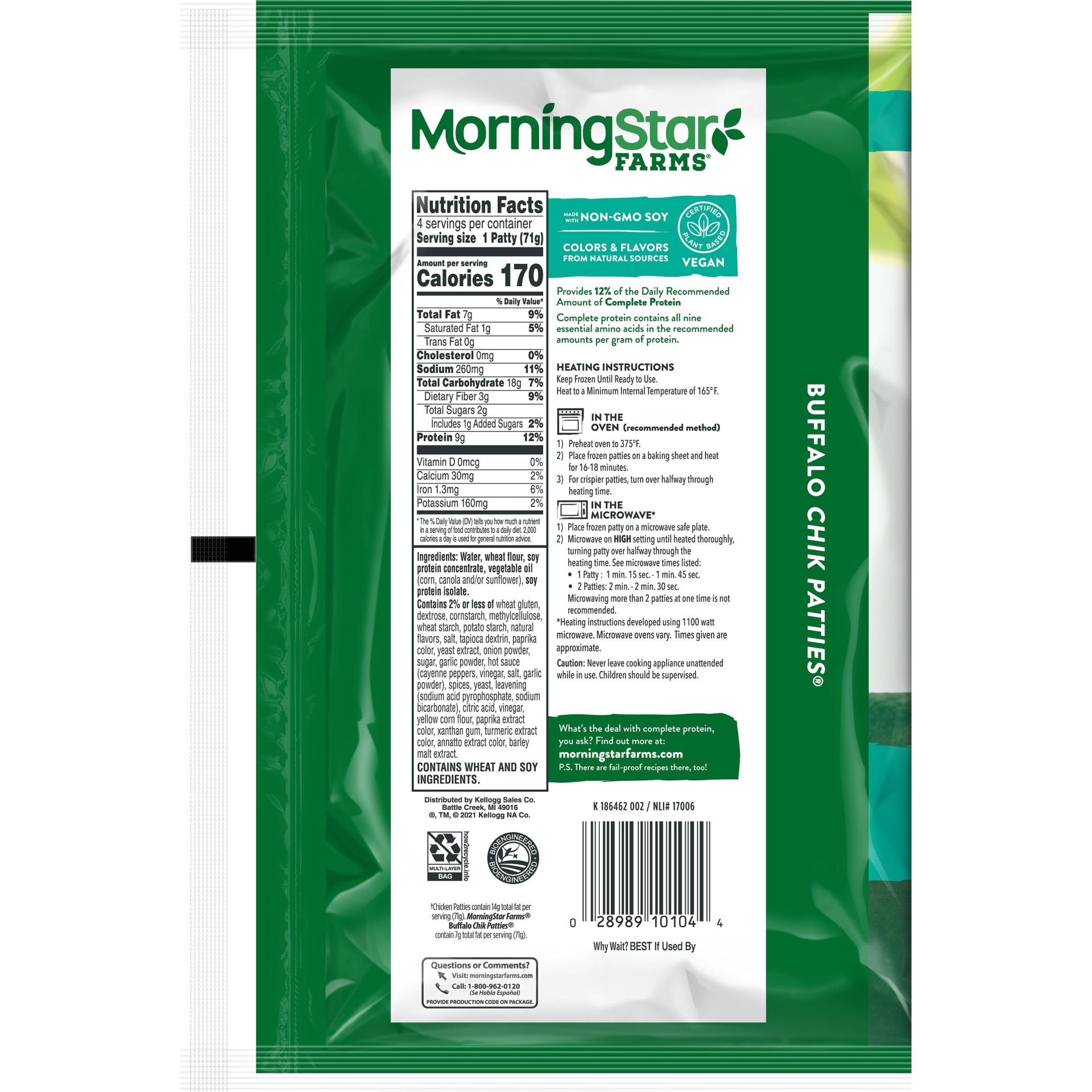 MorningStar Farms Veggie Chik Patties Buffalo 10 oz | Shipt