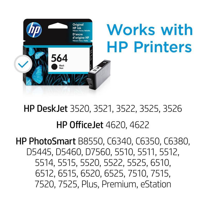 slide 4 of 15, HP Inc. HP 564 Photosmart Single Ink Cartridge - Black (CB316WN#140): Standard Yield Ink Series, 1 ct