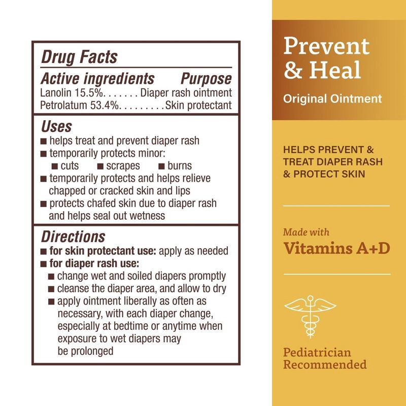 slide 3 of 7, A+D A + D Baby Diaper Rash Ointment, Baby Protectant with Vitamins A and D - 4oz, 4 oz