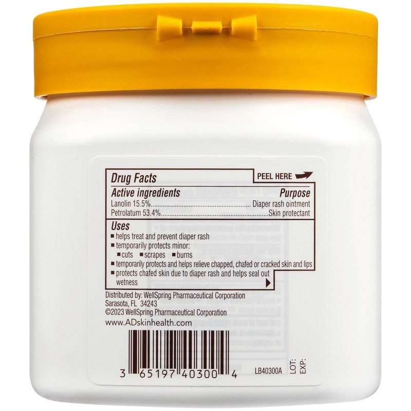 slide 2 of 6, A+D Baby Diaper Rash Ointment, Baby Protectant with Vitamins A and D - 454g, 454 gram