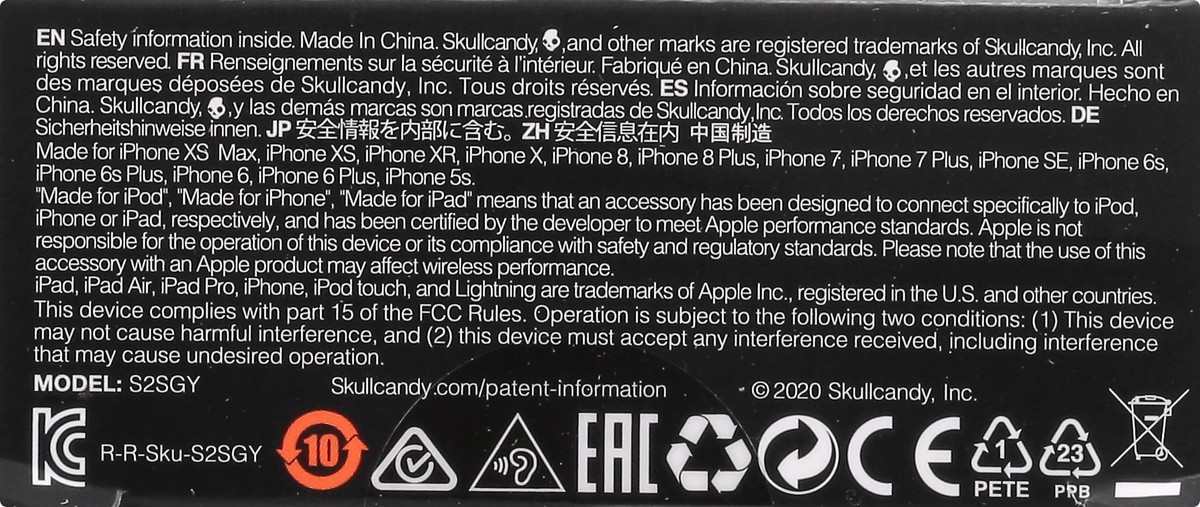 slide 7 of 9, Skullcandy Set Lightning Connector Sport Earbuds 1 ea, 1 ct