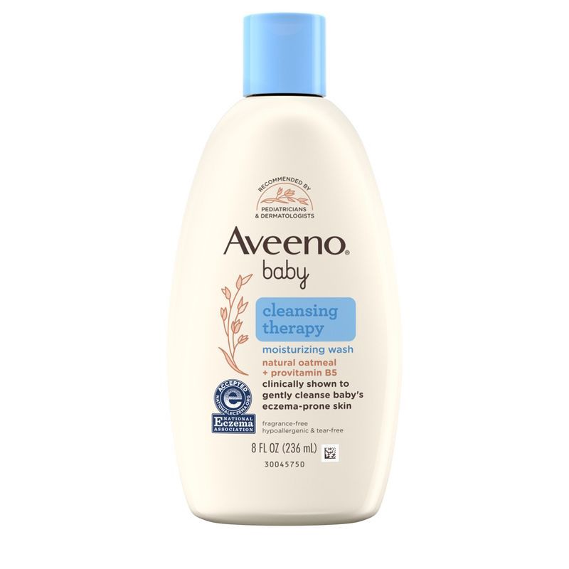 slide 2 of 7, Aveeno Baby Cleansing Therapy Moisturizing Wash - 8 fl oz, 8 fl oz