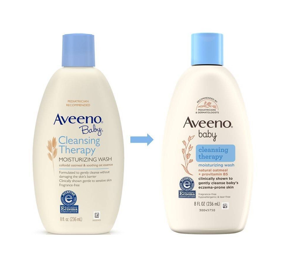 slide 2 of 8, Aveeno Baby Cleansing Therapy Moisturizing Wash, 8 fl oz