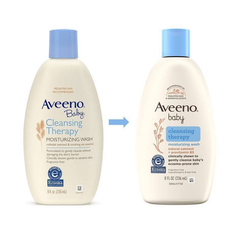 slide 2 of 6, Aveeno Baby Cleansing Therapy Moisturizing Wash - 8 fl oz, 8 fl oz