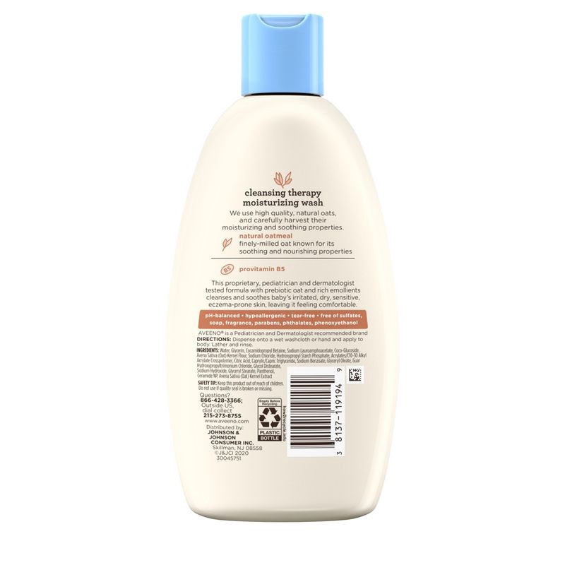 slide 3 of 7, Aveeno Baby Cleansing Therapy Moisturizing Wash - 8 fl oz, 8 fl oz