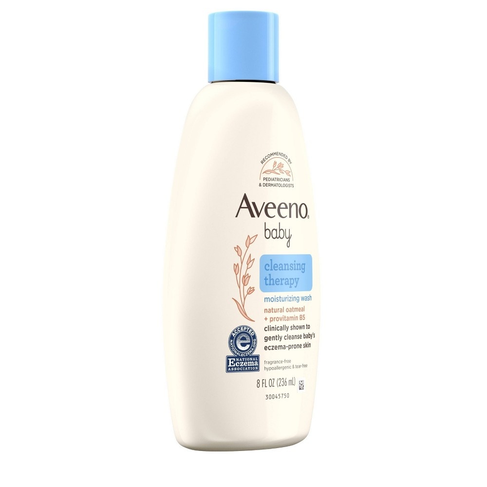 slide 4 of 8, Aveeno Baby Cleansing Therapy Moisturizing Wash, 8 fl oz