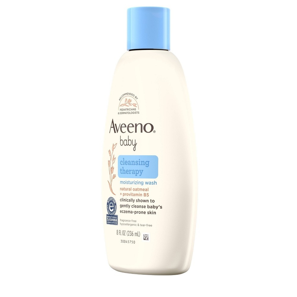 slide 5 of 8, Aveeno Baby Cleansing Therapy Moisturizing Wash, 8 fl oz