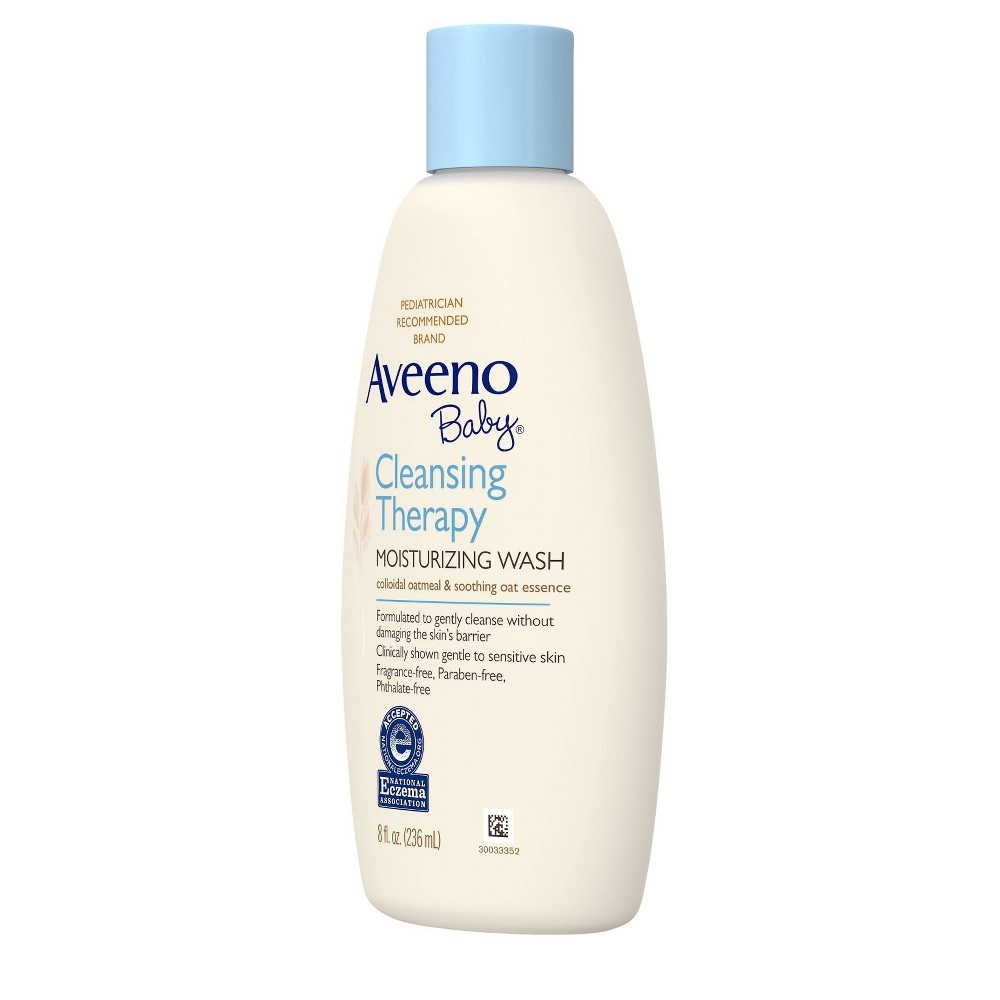 slide 8 of 8, Aveeno Baby Cleansing Therapy Moisturizing Wash, 8 fl oz