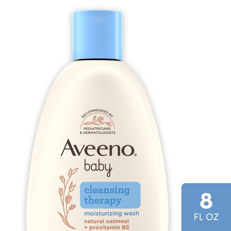 slide 1 of 6, Aveeno Baby Cleansing Therapy Moisturizing Wash - 8 fl oz, 8 fl oz