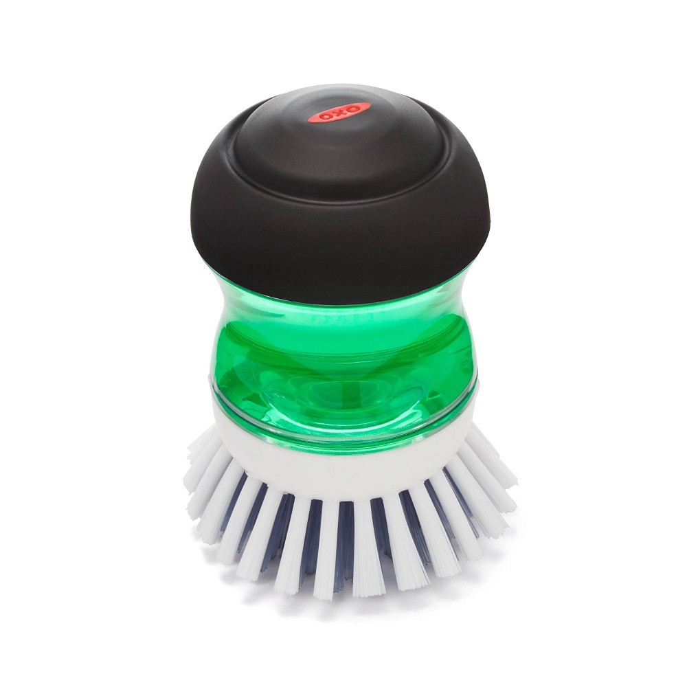 slide 2 of 5, OXO Palm Brush with Built-in Soap Pump, 1 ct