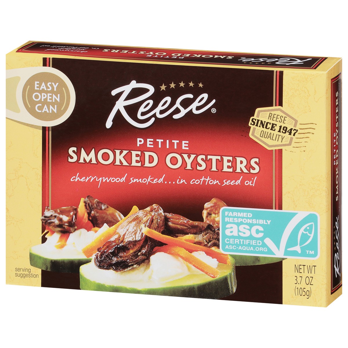 slide 3 of 9, Reese Petite Smoked Oysters Petite 3.7 oz, 3.7 oz