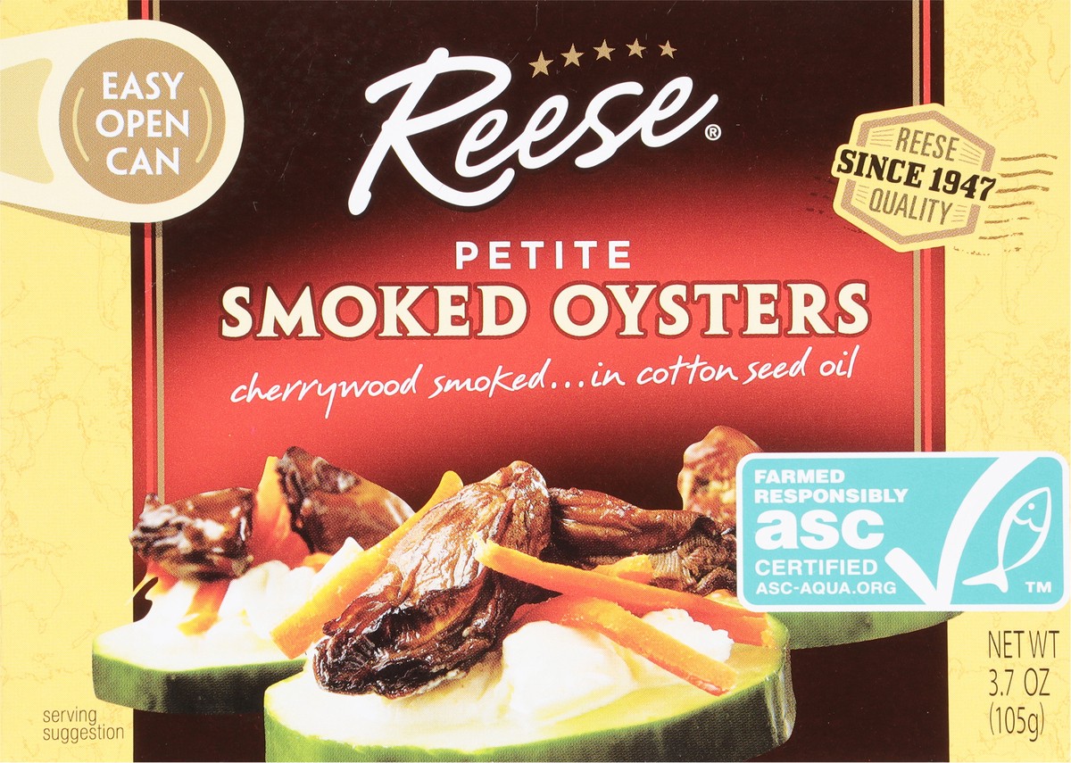 slide 6 of 9, Reese Petite Smoked Oysters Petite 3.7 oz, 3.7 oz