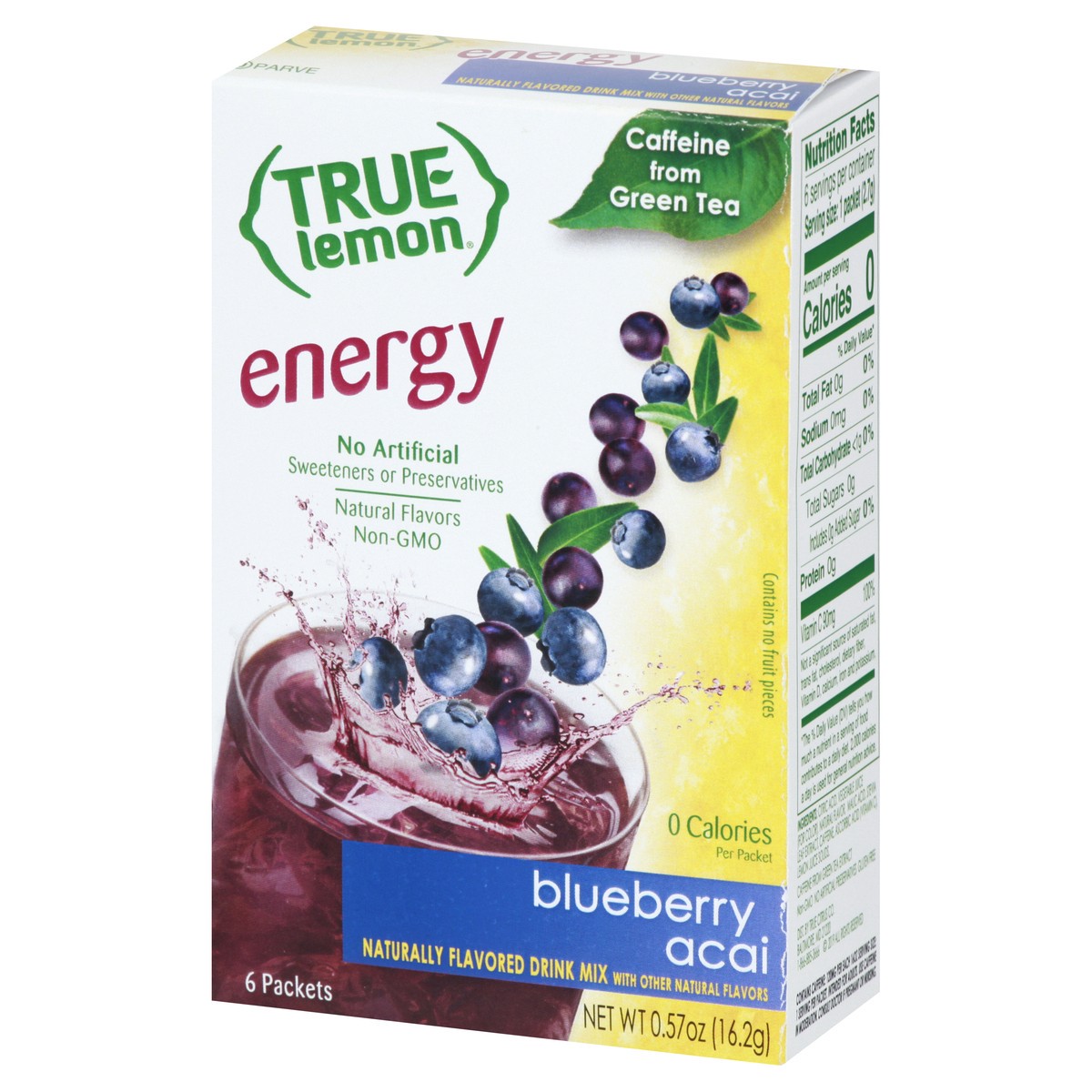 slide 9 of 13, True Lemon Energy With Caffeine Blueberry Acai Flavored Drink Mix - 6 ct, 6 ct