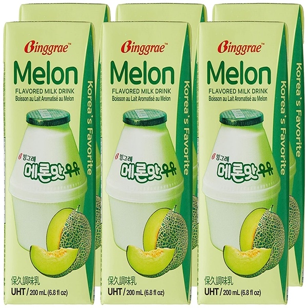 slide 1 of 1, Binggrae Korean Melon Flavor Mild Drink, 6 ct; 200 ml
