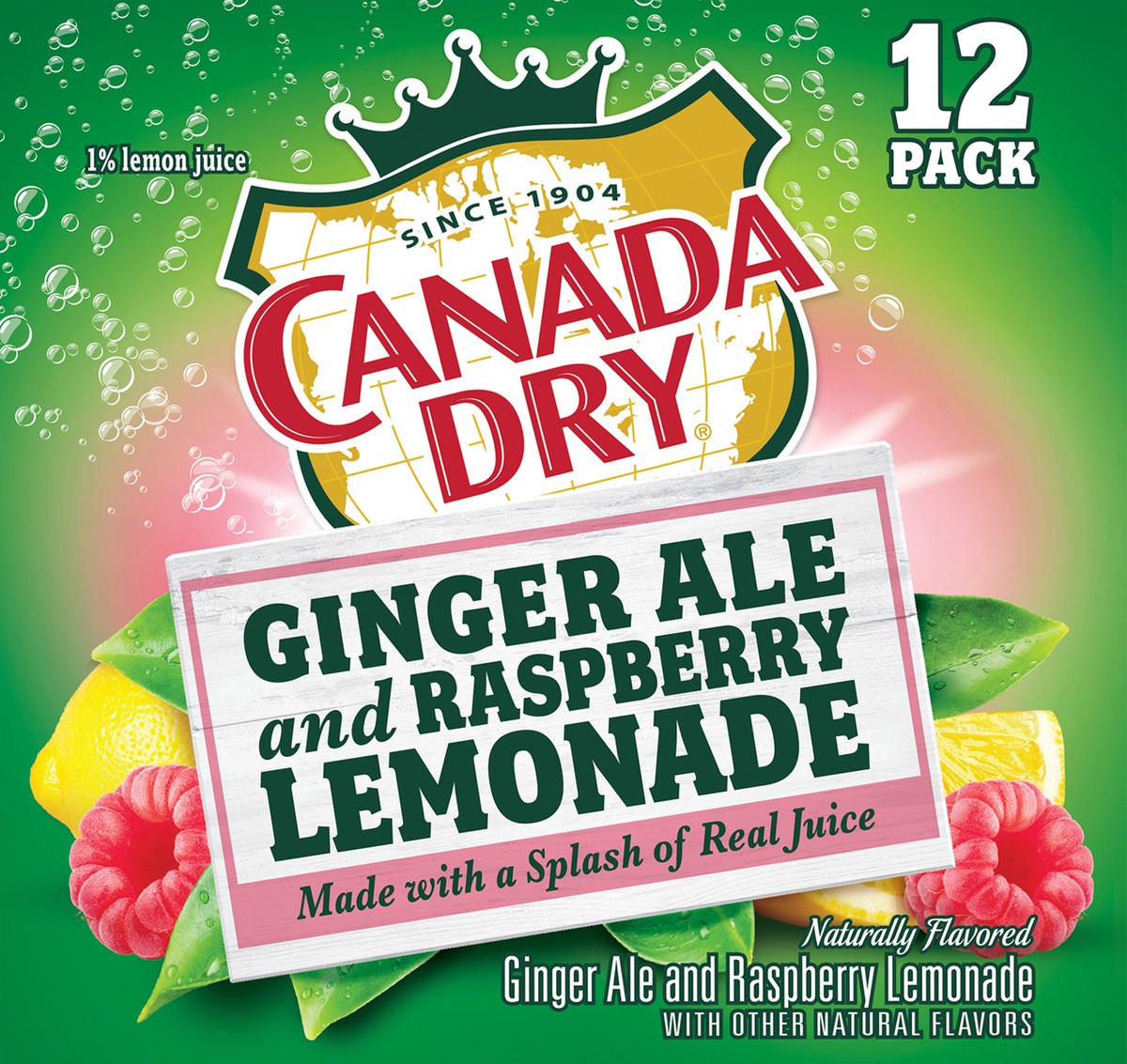 slide 7 of 7, Canada Dry Gingerale And Raspberry Lemonade - 12 ct; 12 fl oz, 12 ct; 12 fl oz