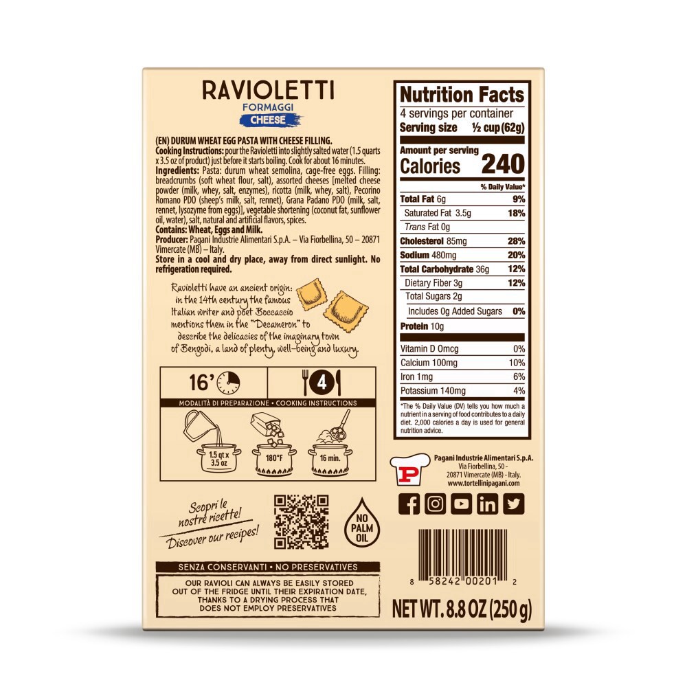 slide 3 of 3, Pagani Cheese Ravioletti, 8.8 oz