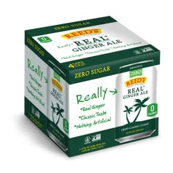 Reed's® Zero Sugar Real Ginger Ale Cans Pack, 4 cans / 12 fl oz