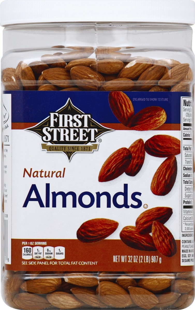 slide 5 of 6, First Street Natural Almonds, 32 oz