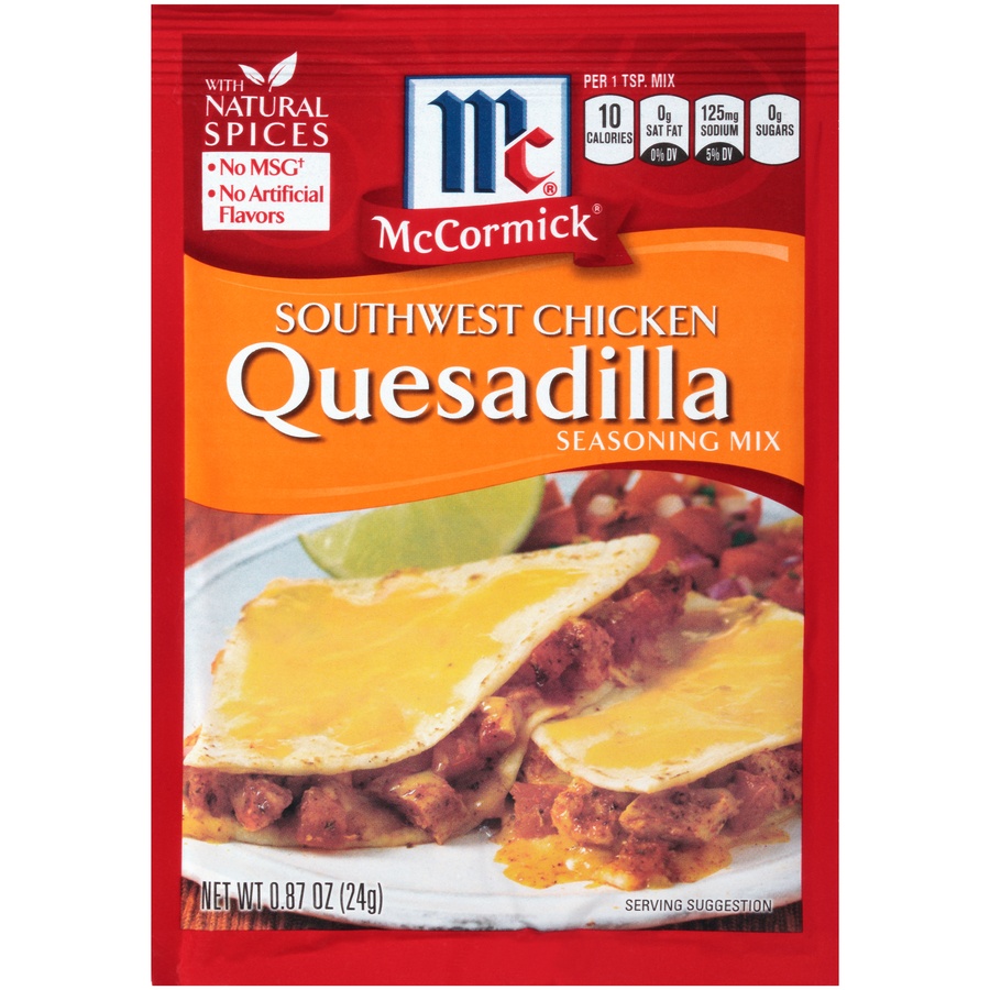 slide 1 of 1, McCormick Southwest Chicken Quesadilla Seasoning Mix, 0.87 oz