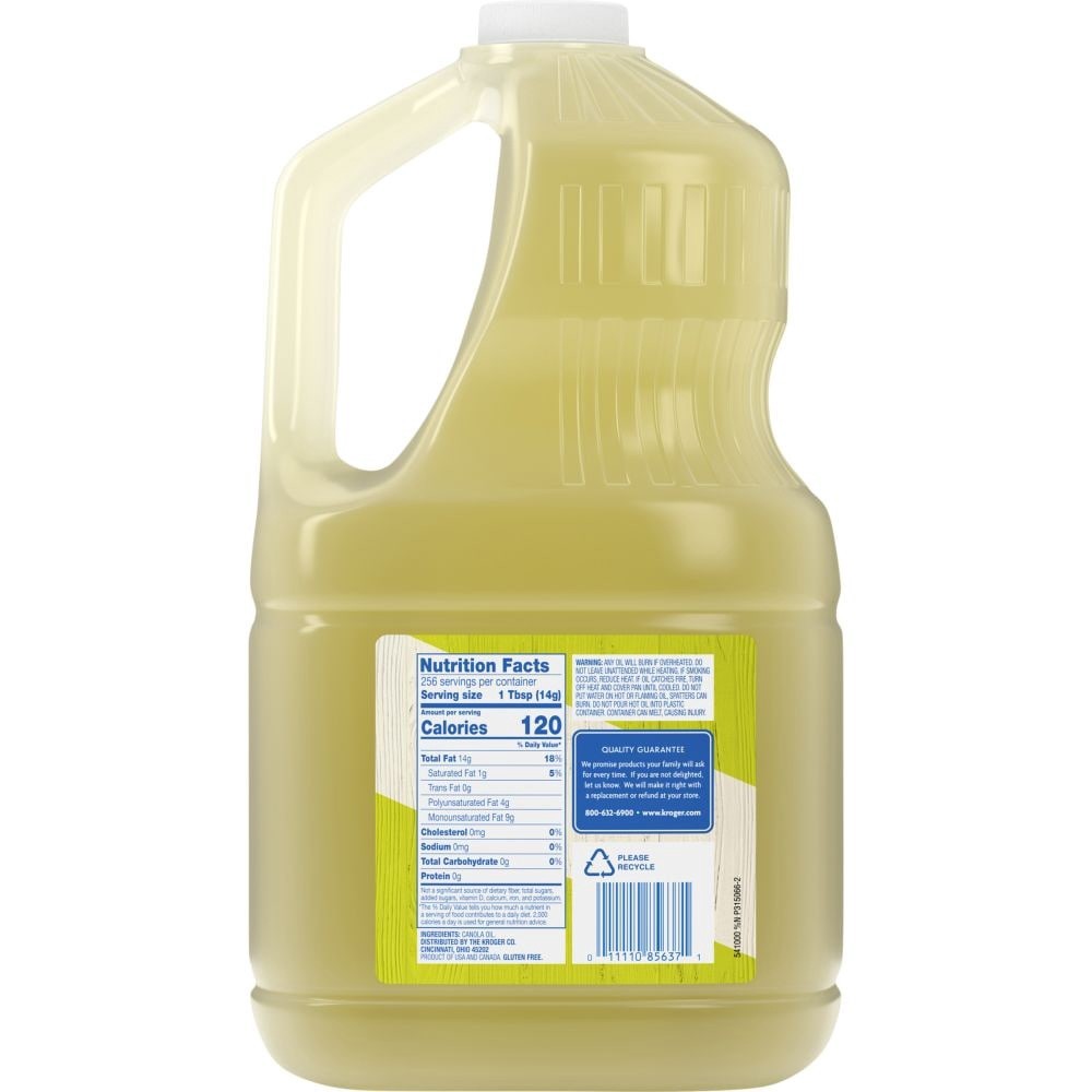 slide 4 of 4, Kroger Pure Canola Oil, 128 fl oz