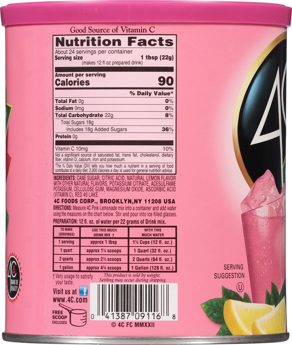 slide 7 of 9, 4C Pink Lemonade Drink Mix 18.6 oz, 18.6 oz