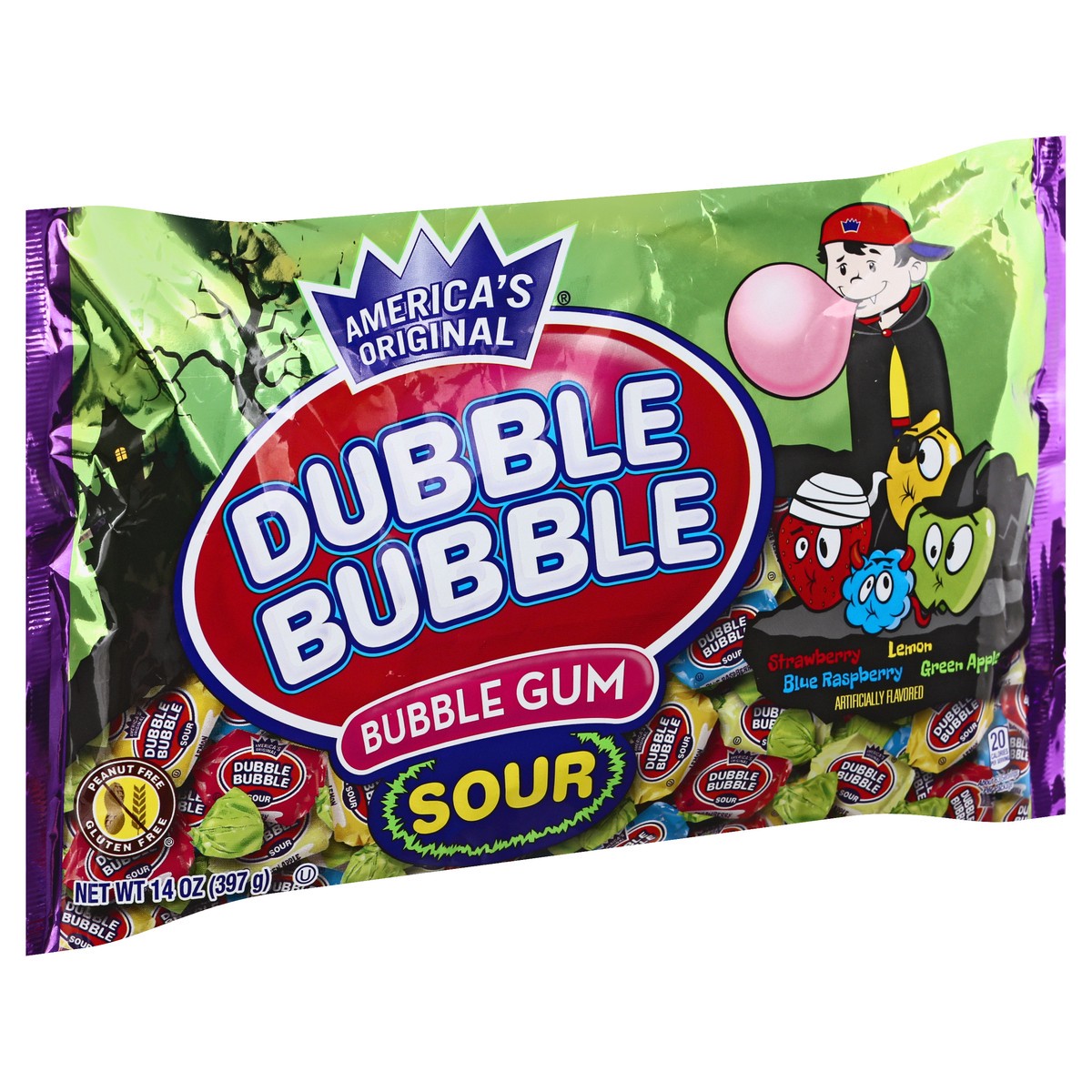 slide 8 of 12, Dubble Bubble Sour Concord Bubble Gum, 14 oz