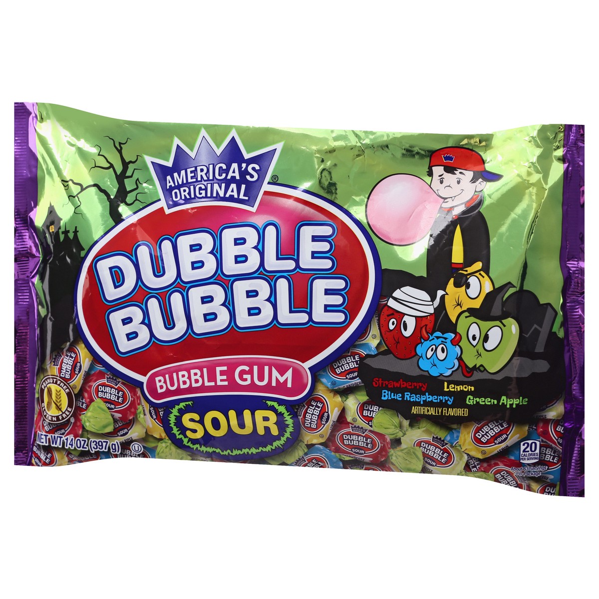 slide 11 of 12, Dubble Bubble Sour Concord Bubble Gum, 14 oz
