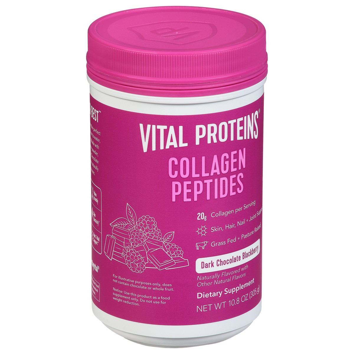 slide 10 of 14, Vital Proteins Dark Chocolate Blackberry Collagen Peptides 10.8 oz, 10 oz