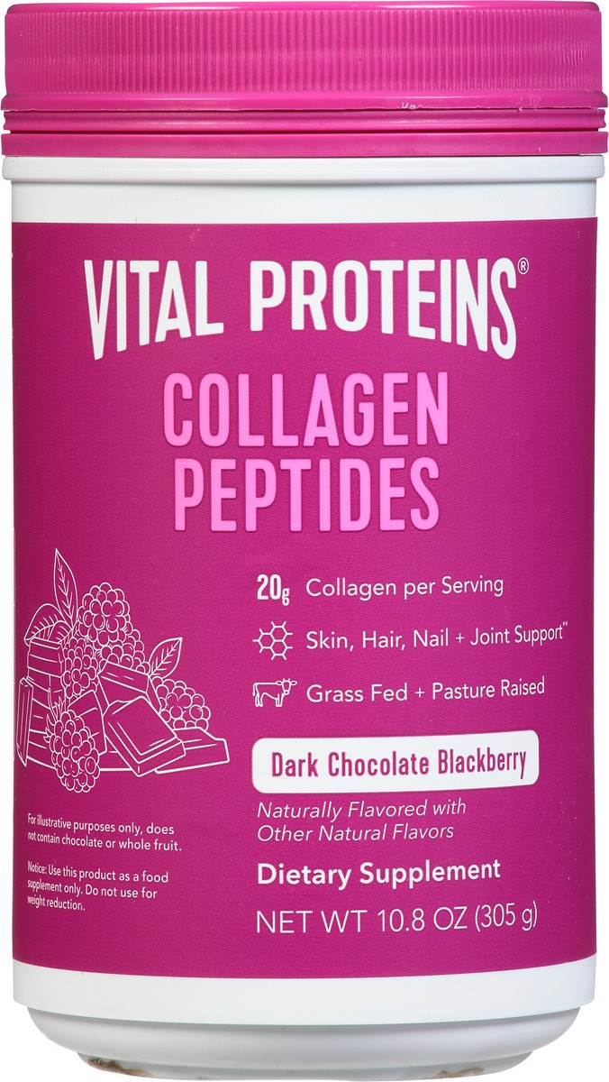 slide 1 of 14, Vital Proteins Dark Chocolate Blackberry Collagen Peptides 10.8 oz, 10 oz