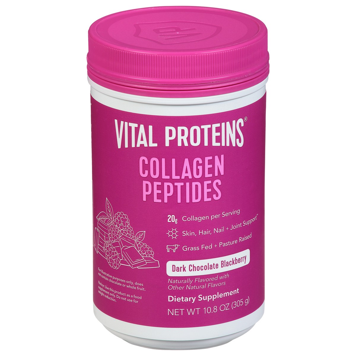 slide 2 of 14, Vital Proteins Dark Chocolate Blackberry Collagen Peptides 10.8 oz, 10 oz