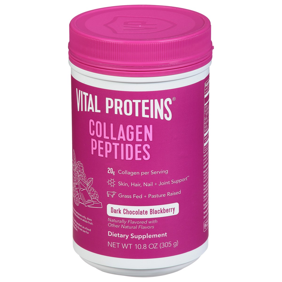 slide 8 of 14, Vital Proteins Dark Chocolate Blackberry Collagen Peptides 10.8 oz, 10 oz