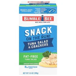 Bumble Bee Snack On The Run With Wheat Crackers Tuna Salad Fat-Free - 3.5 Oz