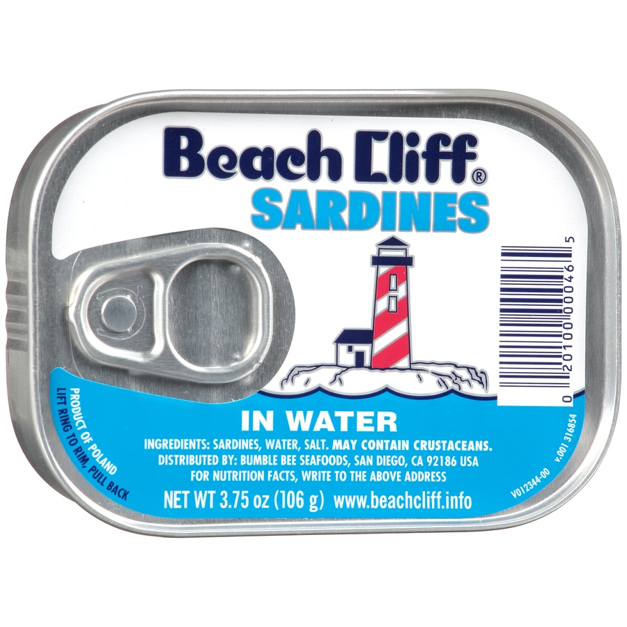 slide 2 of 7, Beach Cliff Sardines in Water, 3.75 oz