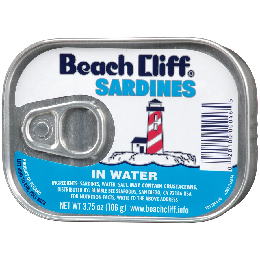 slide 3 of 7, Beach Cliff Sardines in Water, 3.75 oz