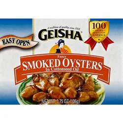 Geisha Oysters Smoked Fancy In Cottonseed Oil - 3.75 Oz
