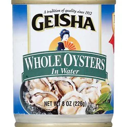 Geisha Oysters In Water Whole - 8 Oz