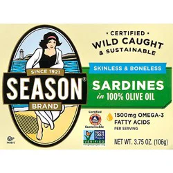 Season Sardines Skinless Boneless In Oil - 3.75 Oz