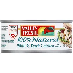 Valley Fresh Chicken White & Dark 100% Natural In Broth - 10 Oz
