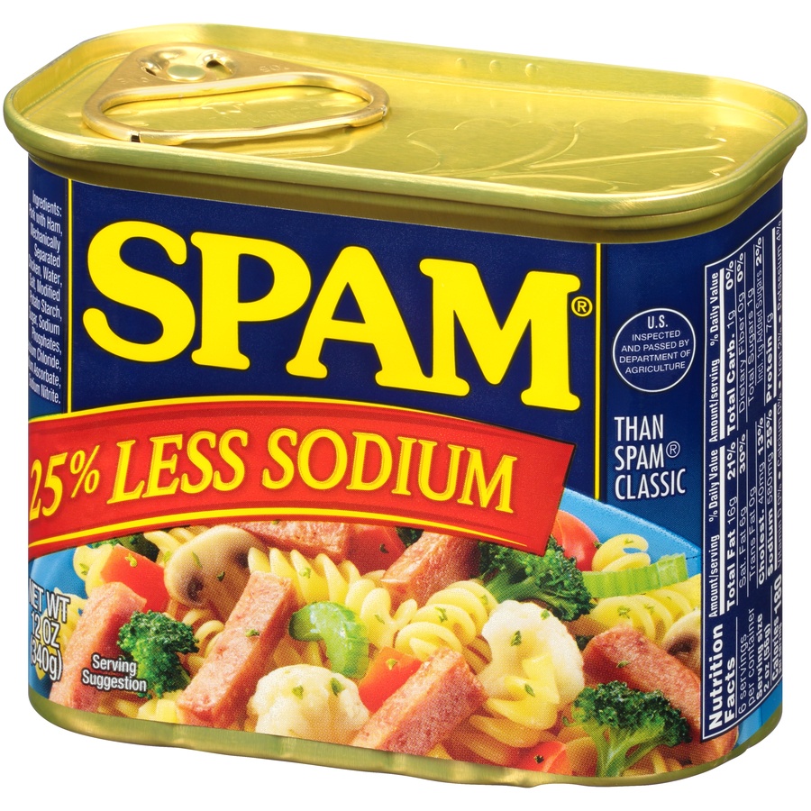 slide 3 of 8, SPAM Less Sodium Lunch Meat - 12oz, 