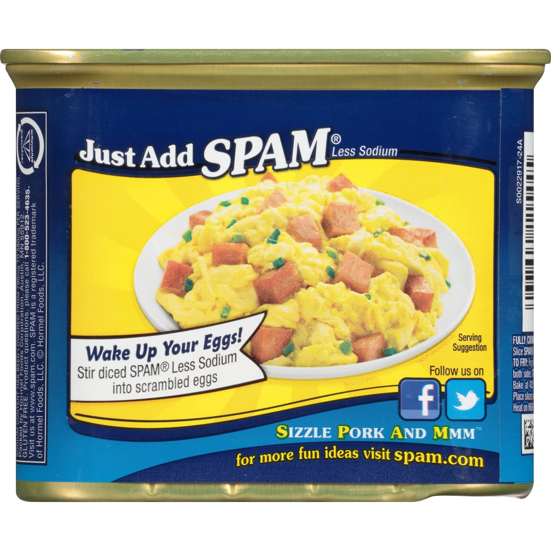 slide 6 of 8, SPAM Less Sodium Lunch Meat - 12oz, 
