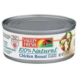 Valley Fresh Chicken Breast 100% Natural With Rib Meat In Broth - 5 Oz