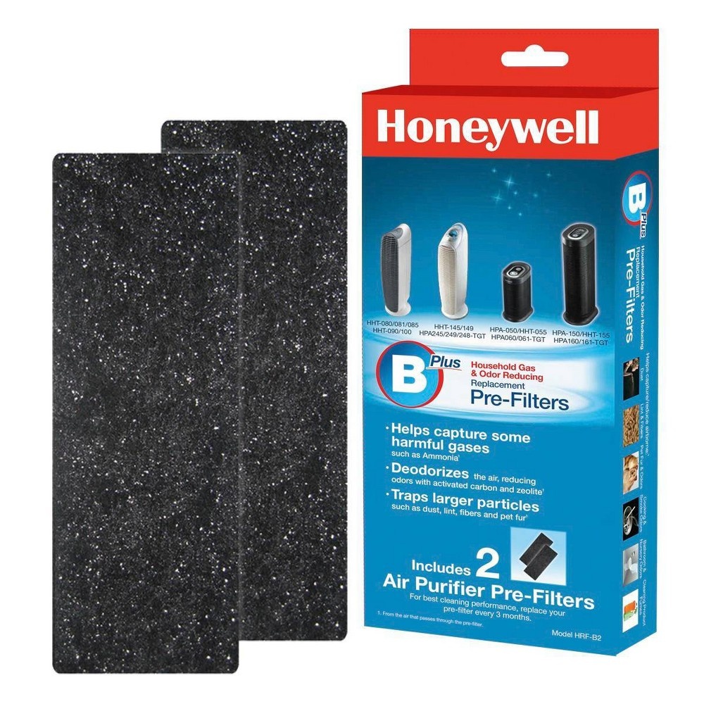 slide 2 of 3, Honeywell 2pk Household Odor and Gas Reducing Pre Filter B+, 2 ct