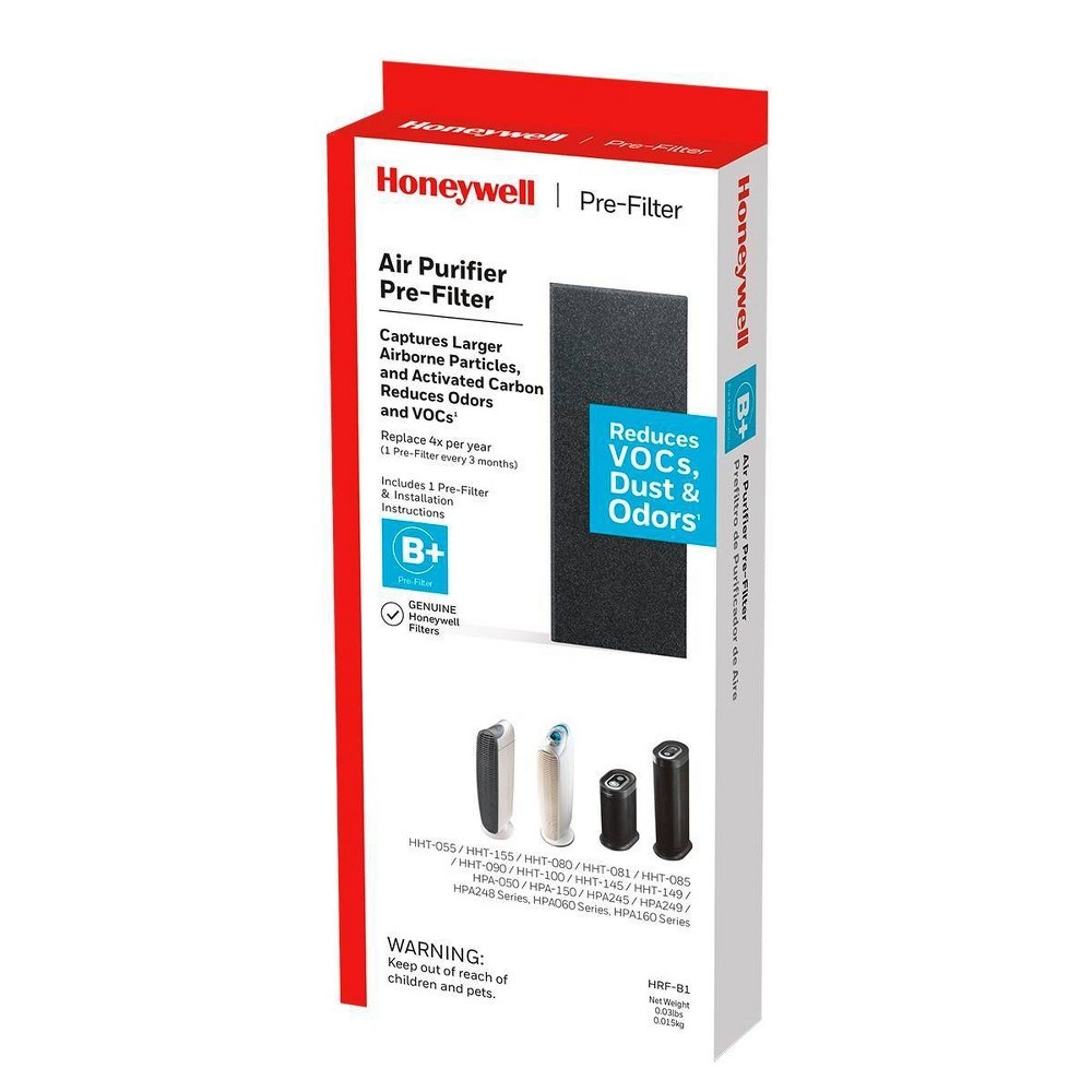 slide 3 of 3, Honeywell 2pk Household Odor and Gas Reducing Pre Filter B+, 2 ct