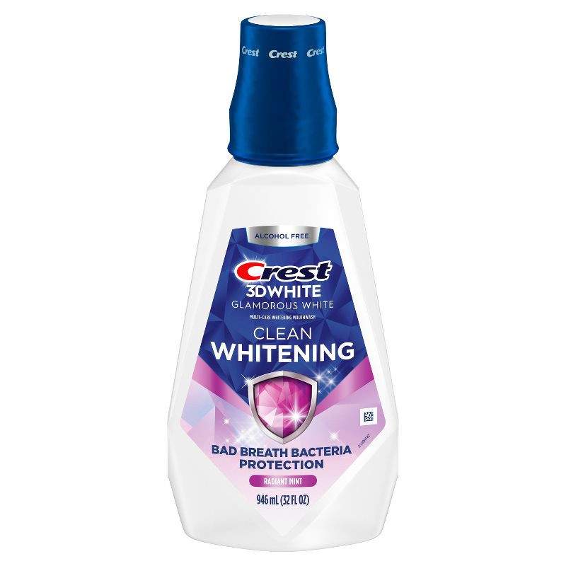 slide 1 of 10, Crest 3D White Glamorous White Alcohol Free Multi-Care Whitening Mouthwash - 946 ml, 946 ml