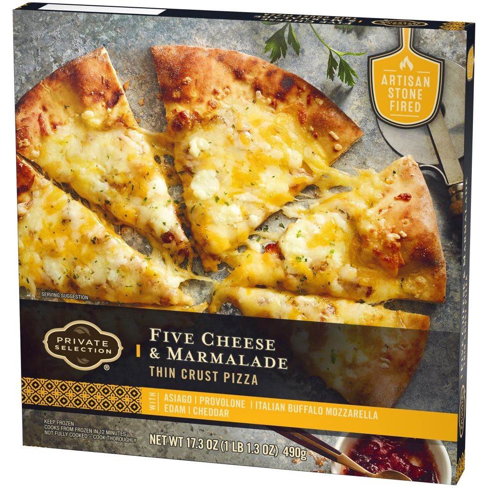 slide 2 of 6, Private Selection Five Cheese & Marmalade Thin Crust Pizza, 17.3 oz