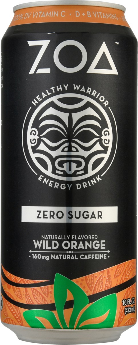 slide 11 of 13, ZOA Zero Sugar Wild Orange Energy Drink - 16 fl oz, 16 fl oz