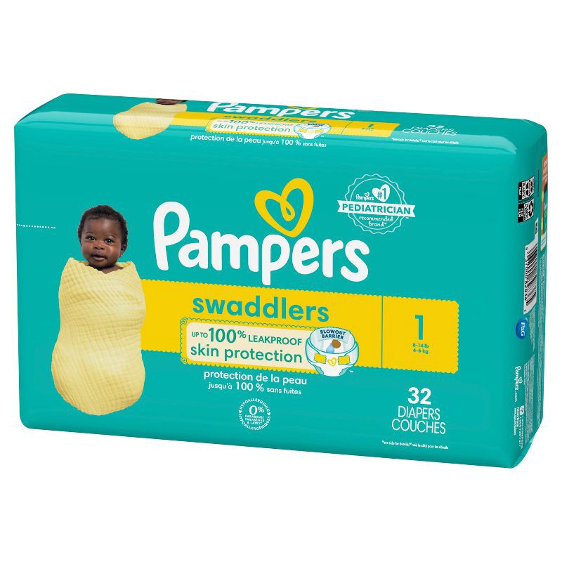 slide 15 of 15, Pampers Swaddlers Active Baby Diapers Jumbo Pack - Size 1 -32ct, 32 ct