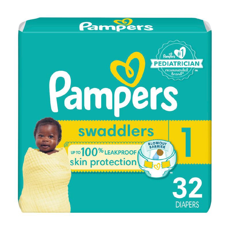 slide 1 of 15, Pampers Swaddlers Active Baby Diapers Jumbo Pack - Size 1 -32ct, 32 ct