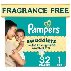 Pampers Swaddlers Sensitive Disposable Diapers - Size 1 - 32ct